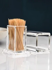 1pc PMMA Toothpick Holder, Modern Clear Toothpick Holder Dispenser For Home - Clear - View 3