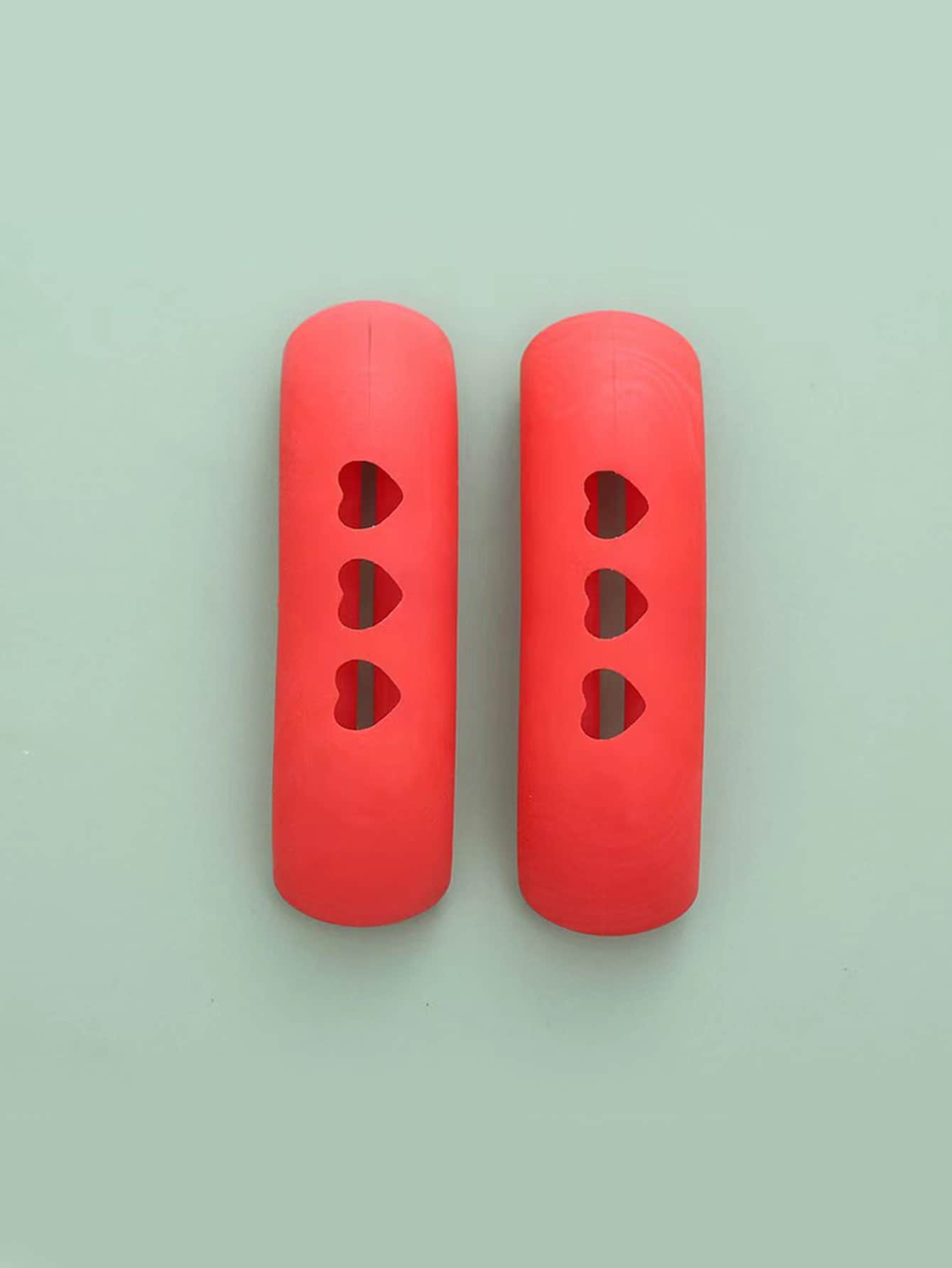 2入組/套塑膠鍋手柄現代鏤空心手柄套適用於鍋 - 紅色 - 查看 1