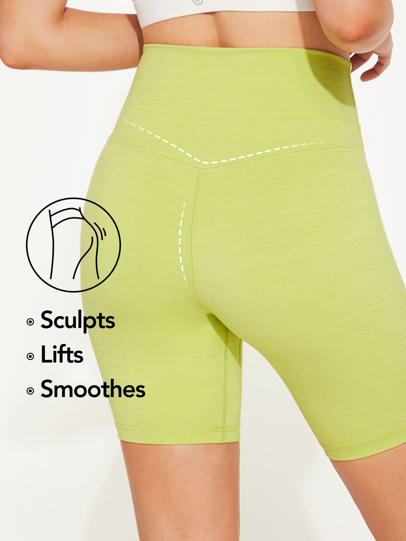 8" FeatherFit™ Crossover Biker Shorts Cycling Running Gym Workout Summer