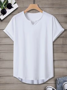 Manfinity Homme Áo thun & Áo lót Nam Cao thấp màu trơn Giải trí - trắng - Xem 3