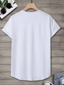 Manfinity Homme Áo thun & Áo lót Nam Cao thấp màu trơn Giải trí - trắng - Xem 2