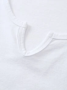 Manfinity Homme Áo thun & Áo lót Nam Cao thấp màu trơn Giải trí - trắng - Xem 5