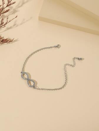Rhinestone Infinity Symbol Decor Bracelet