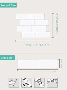 1 miếng dán tường 3D chống thấm nước - trắng - Xem 7