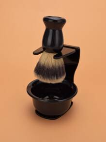 3pcs Men Beard Brush & Holder Set - Multicolor - View 1