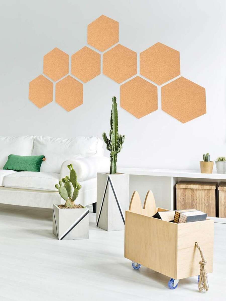 1pc Hexagon Shaped Cork Board