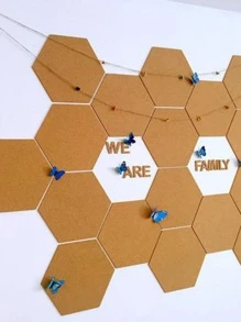 1pc Hexagon Shaped Cork Board
