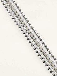 1pc Plain Spiral Notebook - White - View 4