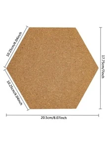 1pc Hexagon Shaped Cork Board