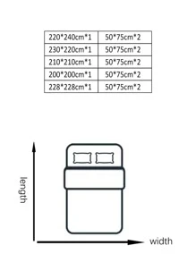 1組聖誕印花化學纖維被套套裝(1被套+2枕套) - 黑與白 - 查看 8