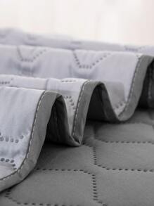 3入組/套絎縫細節床罩套裝現代織物被套（1入組被子和2入組枕套）家用 - 灰色 - 查看 5