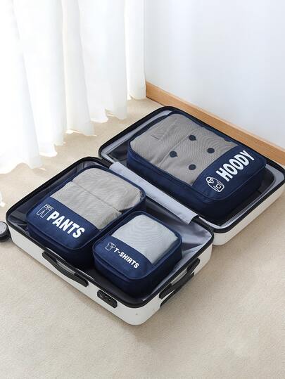 3pcs/Set Polyester Storage Bag, Modernist Letter Graphic Travel Storage Bag For Travel,Boho Vibes