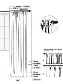 花卉刺繡單片透視窗簾 - 彩色 - 查看 8