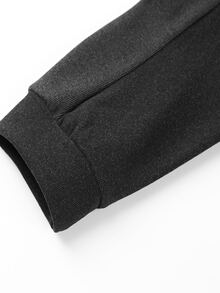 Men Contrast Side Seam Sweatshirt - Black - View 3