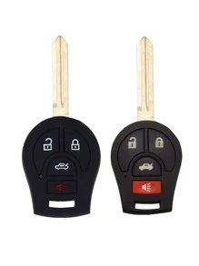 1入組矽膠車鑰匙殼兼容日產 - 黑色 - 查看 2