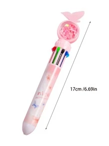 1pc Random Ten Colors Butterfly Glitter Ballpoint Pen
