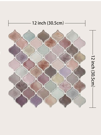 Roze Arabesque Peel Stick Tile, 12"X12"Self Adhesive Kitchen Backsplash, On Wand Tiles, Renovation Stickers Panels, Paper, Wallpapers, ation Items Refresh Your Home, Festival Birthday Graduation view 2