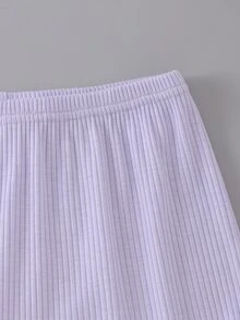 Chicas Conjunto de pijama shorts con top de tirantes ribete con fruncido - Lila Púrpura - Ver 6