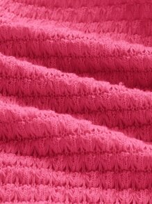 Soleia Top crop de manga farol de espalda abierta con cordón - Rosa Fucsia - Ver 4