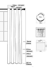 花卉刺繡單片窗簾 - 彩色 - 查看 4