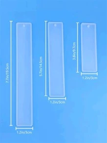 DIY 水晶树脂空白书签模具、尺子模具、镜子装饰 - 白色 - 查看 2