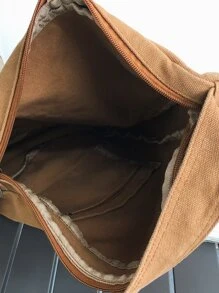 Medium Sling Bag Pocket Front Minimalist - Brown - View 5