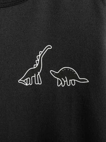 Toddler Boys Dinosaur Print Tee - Black - View 3