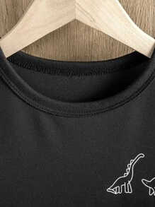 Toddler Boys Dinosaur Print Tee - Black - View 4