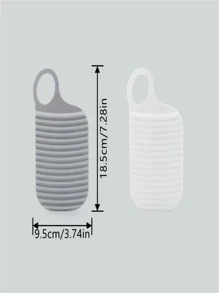 1pc Plain Laundry Board, Nordic PE Grey Portable Scrubboard For Household - Grey - View 3