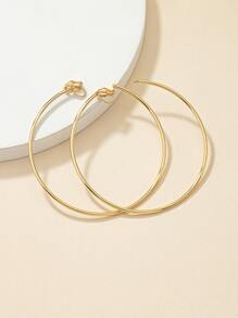 2入組極簡開口耳環 - 金黃色 - 查看 4