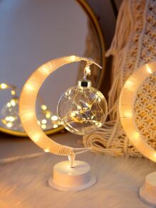 1 pieza Luz de la decoración luna & con diseño de bola - Amarillo - Ver 2