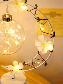 1 pieza Luz de la decoración luna & con diseño de flor - Amarillo - Ver 3