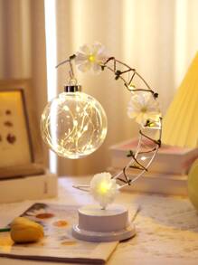 1 pieza Luz de la decoración luna & con diseño de flor - Amarillo - Ver 4