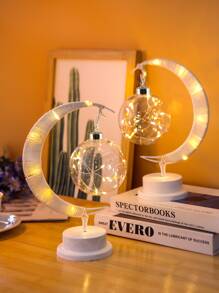 1 pieza Luz de la decoración luna & con diseño de bola - Amarillo - Ver 6