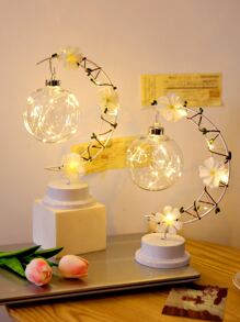 1 pieza Luz de la decoración luna & con diseño de flor - Amarillo - Ver 5