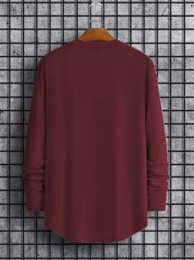 Manfinity Homme Men Letter Graphic Tee - Burgundy - View 2
