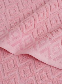 1入組素色幾何提花浴巾或毛巾浴用現代織物毛巾 - 粉色 - 查看 7