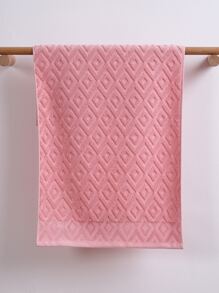 1入組素色幾何提花浴巾或毛巾浴用現代織物毛巾 - 粉色 - 查看 8