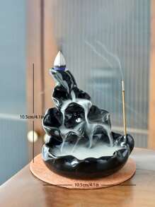 1pc Polyresin Incense Burner - Black - View 4