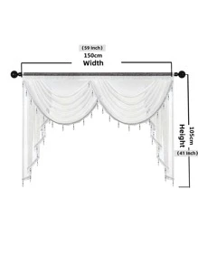 1 hạt trang trí tua rua trang trí cửa sổ đường diềm - trắng - Xem 7