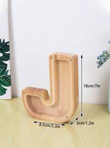 1入組字母設計存錢罐 - 卡其色 - 查看 3