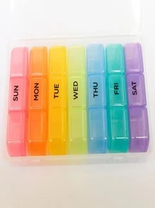 1 Bộ Đồ họa bảng chữ cái Hộp đựng thuốc 21 ngăn, Hộp đựng thuốc di động ngoài trời - Nhiều màu - Xem 4