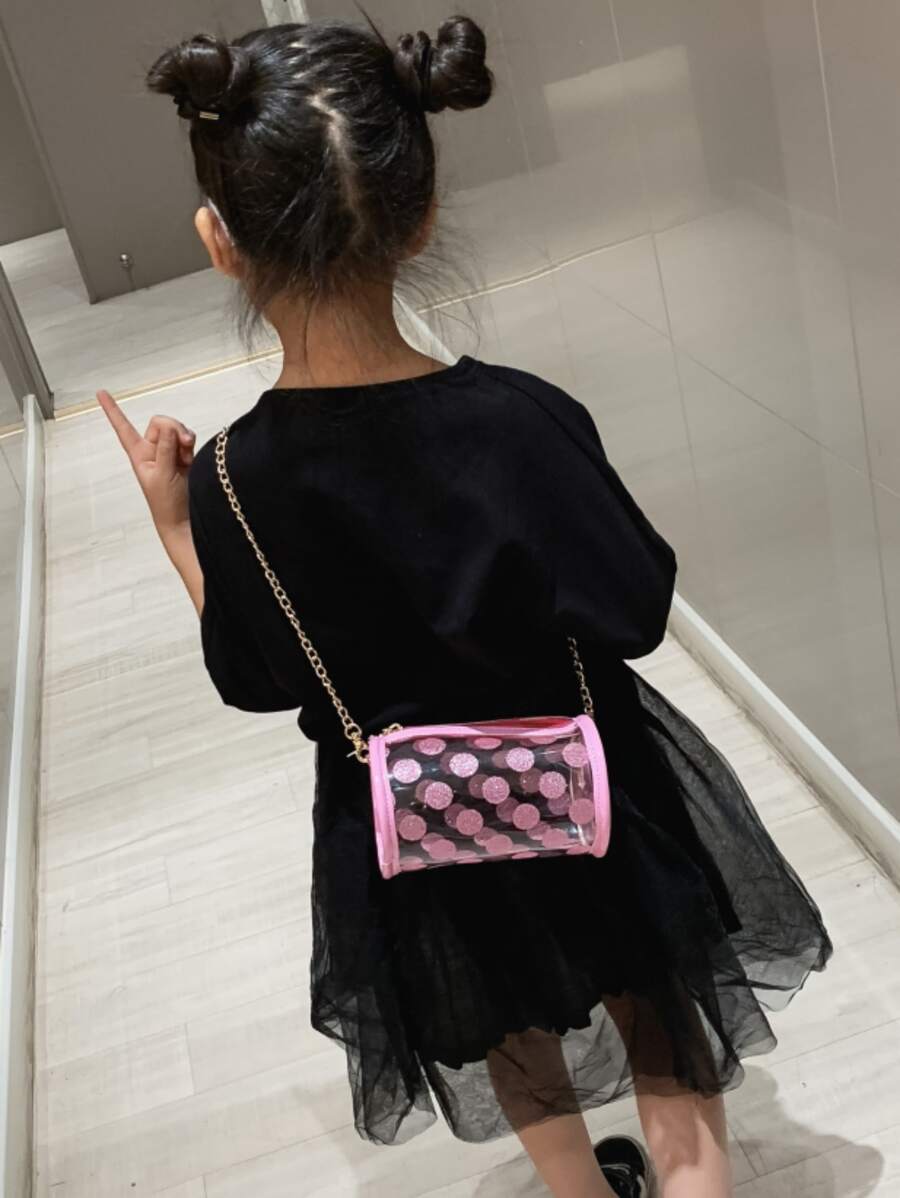 Girls Sequin Design Bucket Bag - Pink - View 1