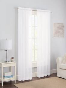 Rèm cửa đơn màu đơn sắc, rèm lưới trắng đơn giản để trang trí nhà cửa - trắng - Xem 3