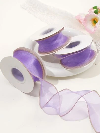 1 pieza de cinta de papel de regalo púrpura, cinta de filamento de poliéster modernista para fiesta