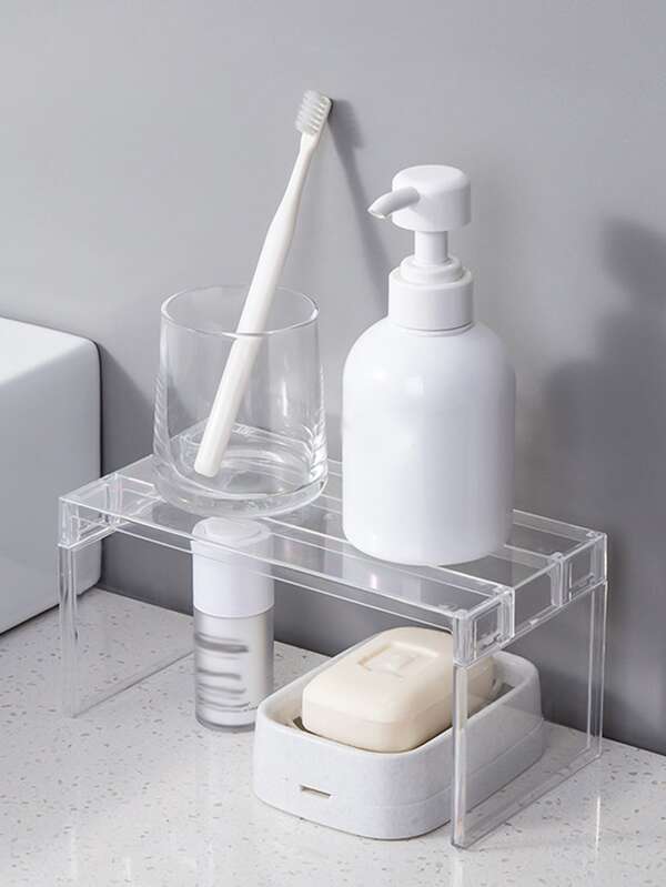 1pc Clear Bathroom Storage Rack, Detachable Desktop Organizer For Bathroom SHEIN USA