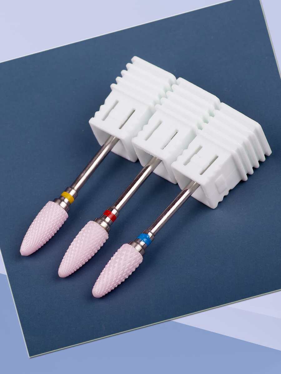 指甲鑽頭，1入組3/32英寸陶瓷指甲凝膠去除劑指甲銼刀頭，沙龍用專業亞克力美甲工具 - 紅色 - 查看 1