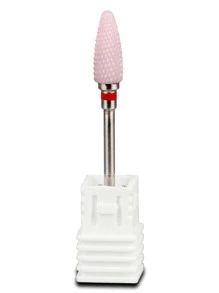 指甲鑽頭，1入組3/32英寸陶瓷指甲凝膠去除劑指甲銼刀頭，沙龍用專業亞克力美甲工具 - 紅色 - 查看 2