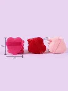 15pcs Heart-shaped Velvet Facial Face Makeup Puff Cosmetic Makeup Sponge Puffs Make Up Tools - Multicolor - View 3