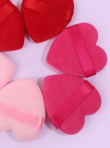 15pcs Heart-shaped Velvet Facial Face Makeup Puff Cosmetic Makeup Sponge Puffs Make Up Tools - Multicolor - View 4